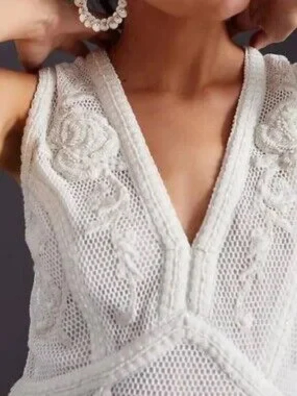 Anthropologie X Not So Serious Pallavi Mohan Lace Sequin Embellished Mini Dress - Picture 2 of 9